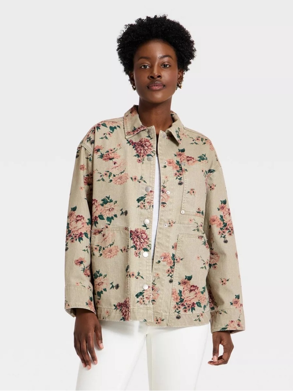Women's Western Chore Coat - Universal Thread™ Khaki Floral